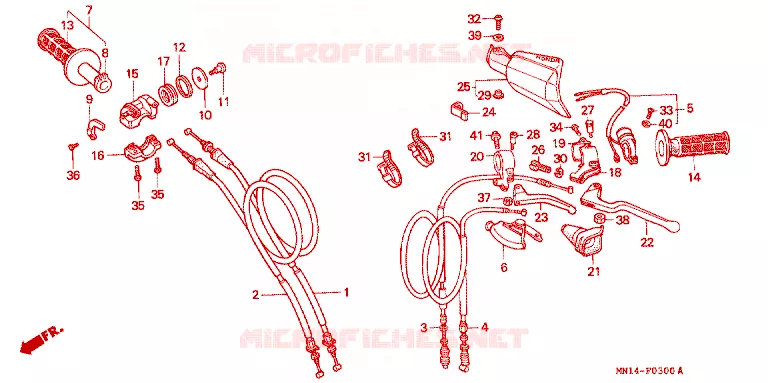 COMMODOS - POIGNEES Honda MOTO 600 XR 1997  XR600RV