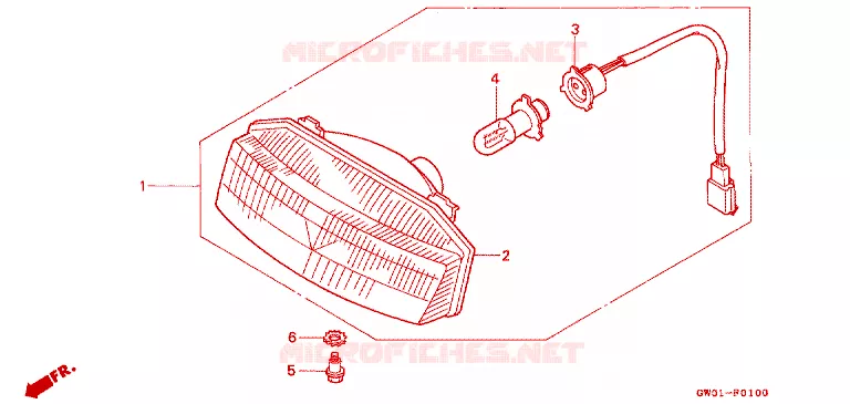PHARE Honda SCOOTER 50 DIO 1990  SK50ML_II_SP