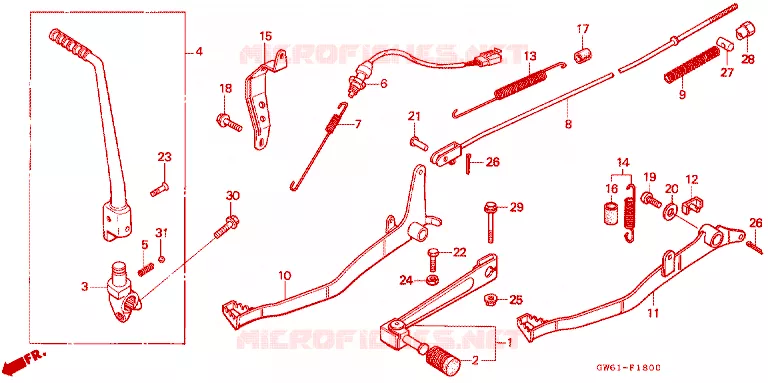 PEDALE - KICK Honda MOTO 80 CRM 1991  CRM80L