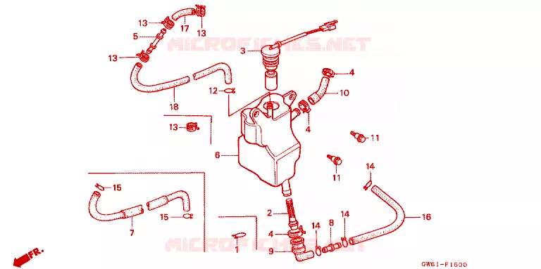 RESERVOIR D'HUILE Honda MOTO 80 CRM 1991  CRM80L