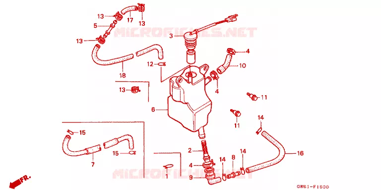 RESERVOIR D'HUILE Honda MOTO 80 CRM 1992  CRM80P