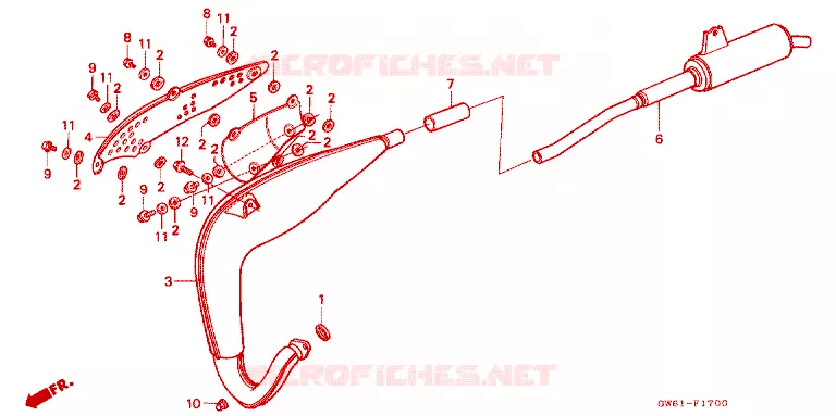 SILENCIEUX D'ECHAPPEMENT Honda MOTO 80 CRM 1992  CRM80P