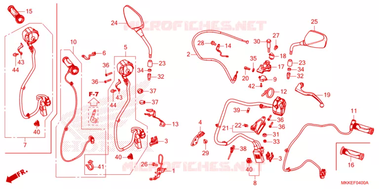 LEVIER DE GUIDON - CABLE - COMMODO Honda MOTO 1000 AFRICA-TWIN 2019  CRF1000A2K