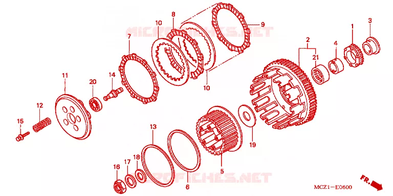 EMBRAYAGE Honda MOTO 900 HORNET 2003  CB900F1