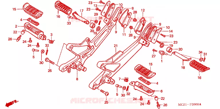 REPOSE PIED Honda MOTO 900 HORNET 2002  CB900F1
