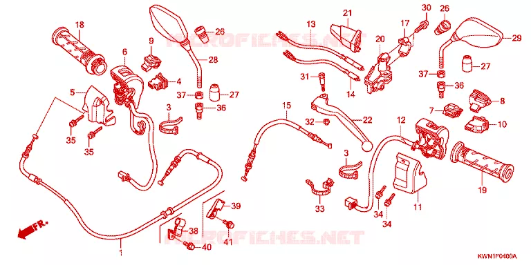 LEVIER DE GUIDON - CABLE - COMMODO Honda SCOOTER 125 PCX 2014  WW125EX2E