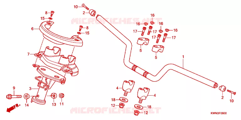 GUIDON - CARENAGE Honda SCOOTER 125 PCX 2010  WW125EX2A