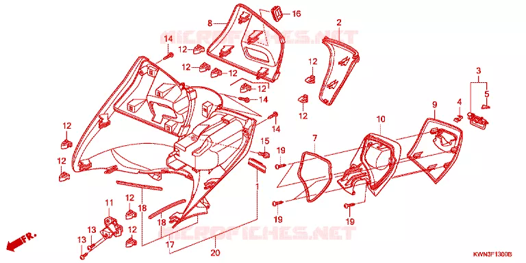 PROTEGE JAMBES Honda SCOOTER 125 PCX 2013  WW125EX2A