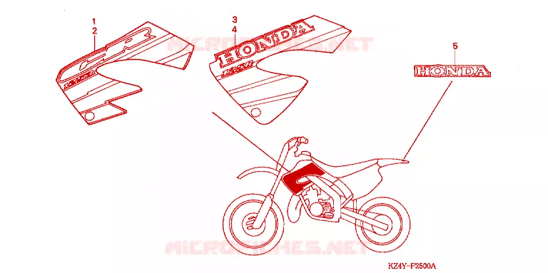AUTOCOLLANTS Honda MOTO 125 CR 2000  CR125RY