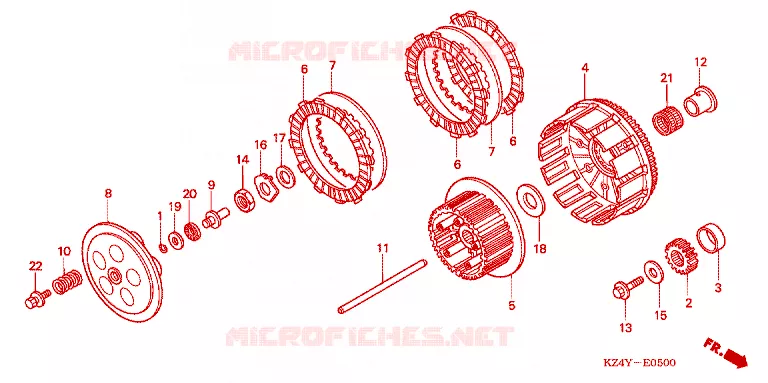 EMBRAYAGE Honda MOTO 125 CR 2000  CR125RY