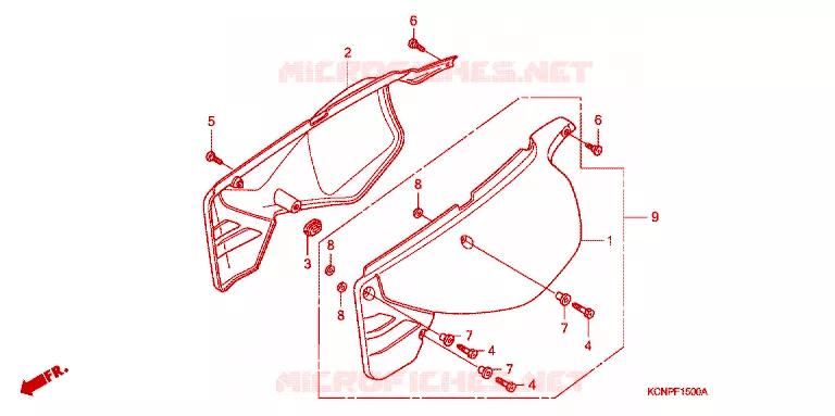 COUVERCLES LATERAUX Honda MOTO 200 XR 2004  XR2003