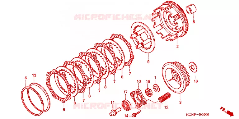 EMBRAYAGE Honda MOTO 200 XR 2004  XR2003