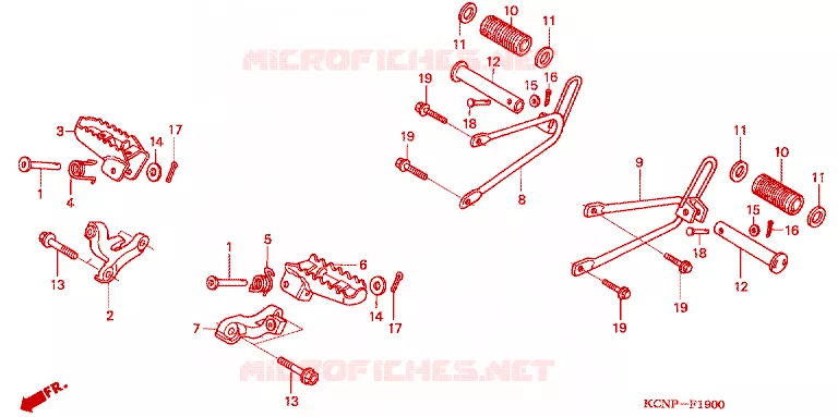 REPOSE PIED Honda MOTO 200 XR 2004  XR2003