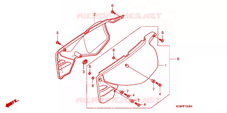 COUVERCLES LATERAUX Honda MOTO 200 XR 2006  XR2005