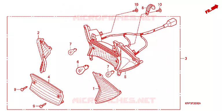 FEUX ARRIERE Honda SCOOTER 100 AVIATOR 2004  SCV100F3