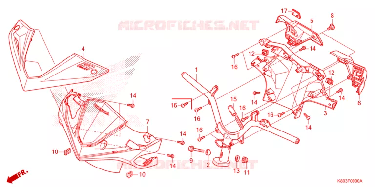 GUIDON - CARENAGE Honda SCOOTER 125 ELITE 2020  NSC1255SHK