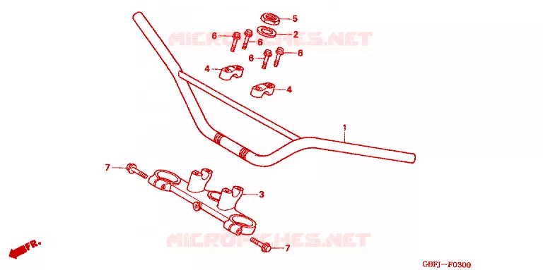 GUIDON - TE DE FOURCHE Honda MOTO 80 CR 2001  CR80R1