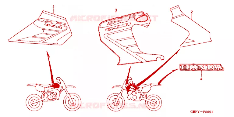 AUTOCOLLANTS Honda MOTO 80 CR 2002  CR80R2