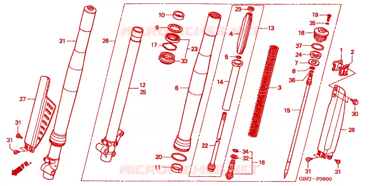 FOURCHE Honda MOTO 80 CR 2002  CR80R2