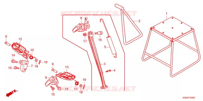 REPOSE PIED - BEQUILLE Honda MOTO 250 CRF 2024  CRF250RXR