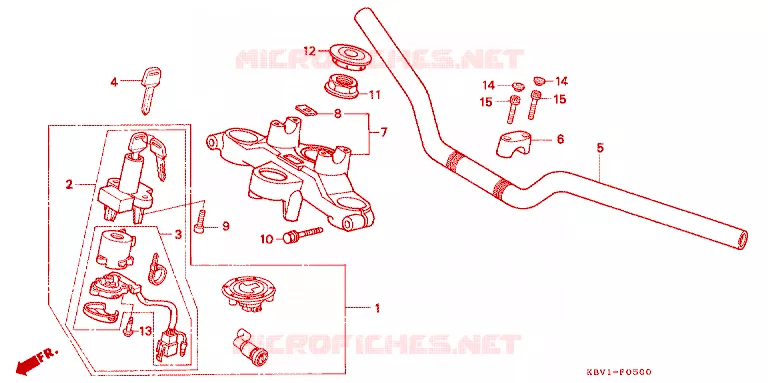 GUIDON - TE DE FOURCHE Honda MOTO 250 VT 1992  VT250FN