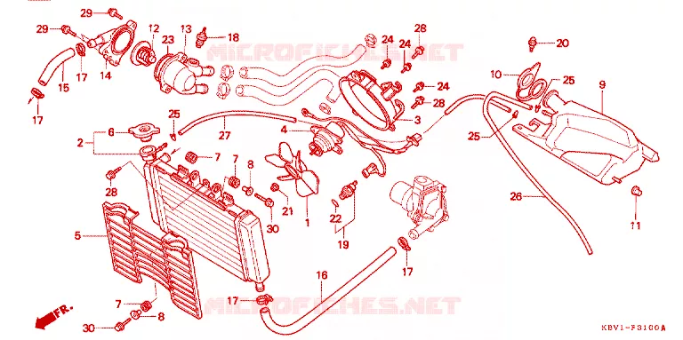 RADIATEUR Honda MOTO 250 VT 1992  VT250FN