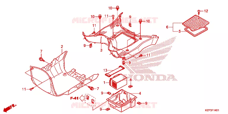 MARCHE PIEDS Honda MOTO 110 BENLY 2020  MW1101WHG