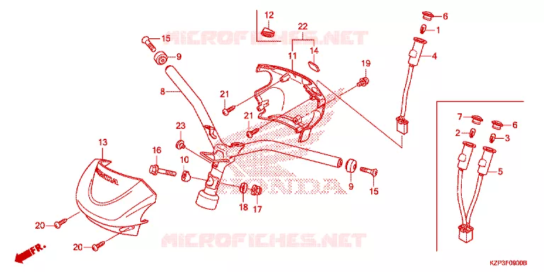 GUIDON - CARENAGE Honda MOTO 110 BENLY 2018  MW1101WHJ
