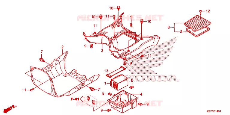 MARCHE PIEDS Honda MOTO 110 BENLY 2018  MW1101WHJ