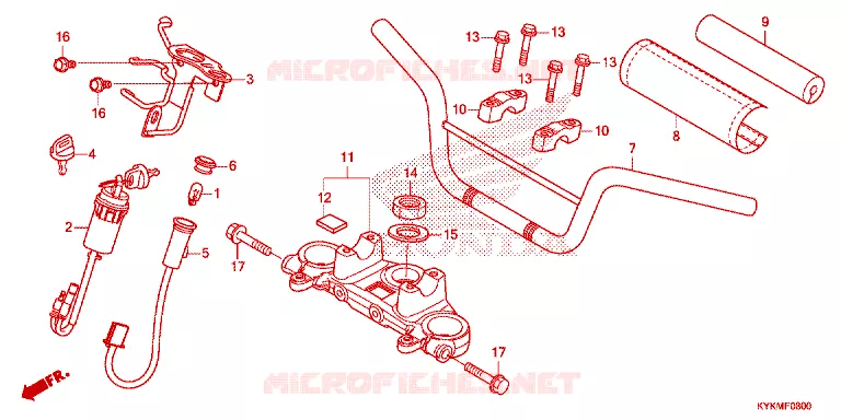 GUIDON - TE DE FOURCHE Honda MOTO 110 CRF 2024  CRF110FR
