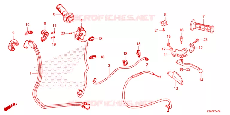 LEVIER DE GUIDON - CABLE - COMMODO Honda MOTO 125 CRF 2024  CRF125FBR