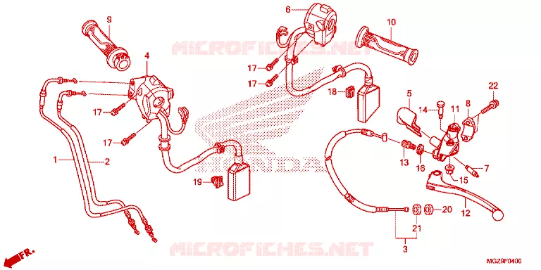 LEVIER DE GUIDON - CABLE - COMMODO Honda MOTO 500 CB 2014  CB500XAE