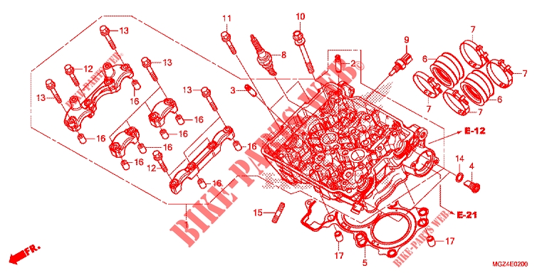 CULASSE pour Honda CBR 500 R RED 2014