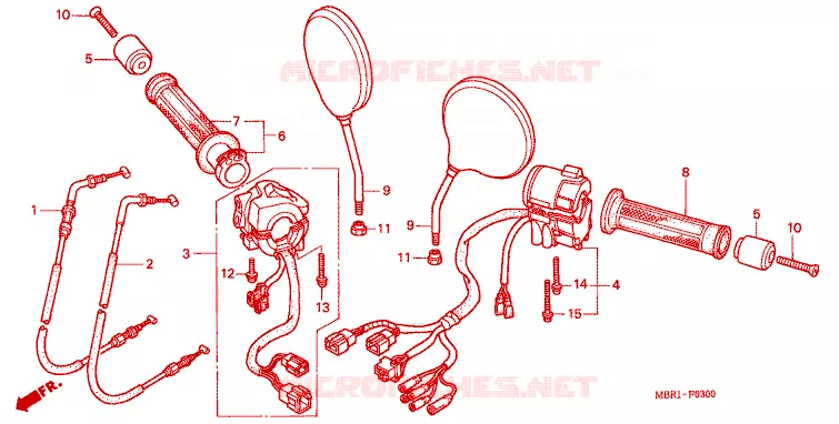 COMMODO - LEVIER - CABLE Honda MOTO 1300 CB 2000  CB1300FY