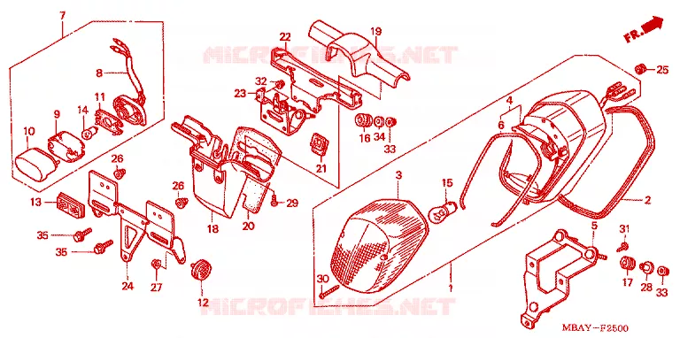FEU ARRIERE Honda MOTO 750 SHADOW 2000  VT750CDY