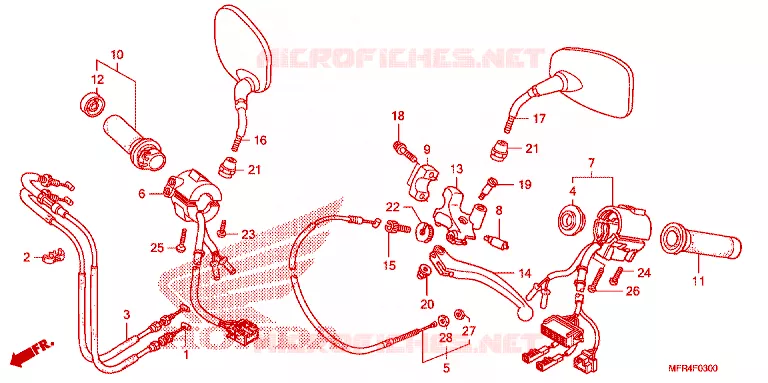 COMMODOS - POIGNEES - CABLES Honda MOTO 1300 VT 2012  VT1300CXC_A
