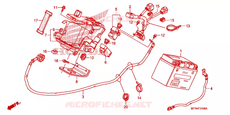 BATTERIE Honda MOTO 1300 VT 2012  VT1300CXC_A