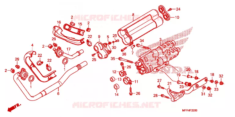 SILENCIEUX D'ECHAPPEMENT Honda MOTO 1300 VT 2011  VT1300CXB_A