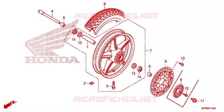 ROUE AVANT Honda MOTO 1300 VT 2014  VT1300CRE