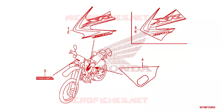 AUTOCOLLANTS Honda MOTO 650 XR 2010  XR650L9