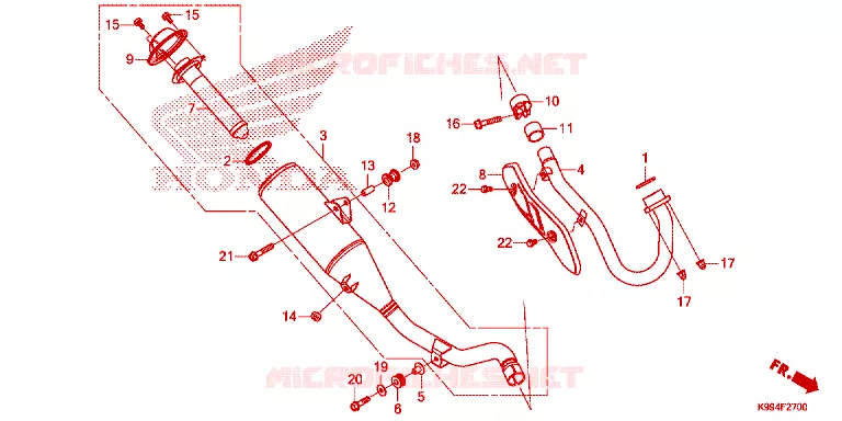 SILENCIEUX D'ECHAPPEMENT Honda MOTO 250 CRF 2021  CRF250FM