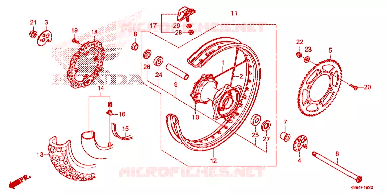 ROUE ARRIERE Honda MOTO 250 CRF 2021  CRF250FM
