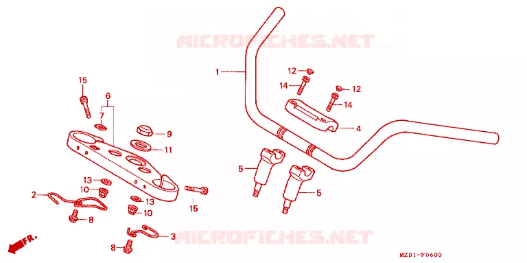 GUIDON - TE DE FOURCHE Honda MOTO 1500 GOLD-WING 2000  GL1500CTY