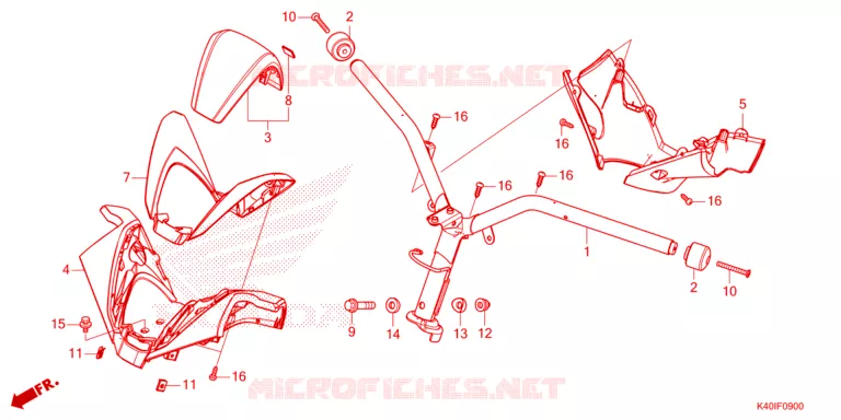 GUIDON - CARENAGE Honda SCOOTER 125 FORZA 2024  NSS125ADR
