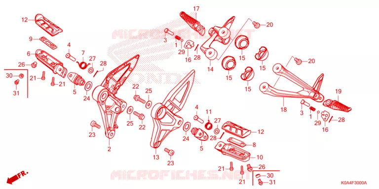 REPOSE PIED Honda MOTO 300 CB 2023  CBF300NAP
