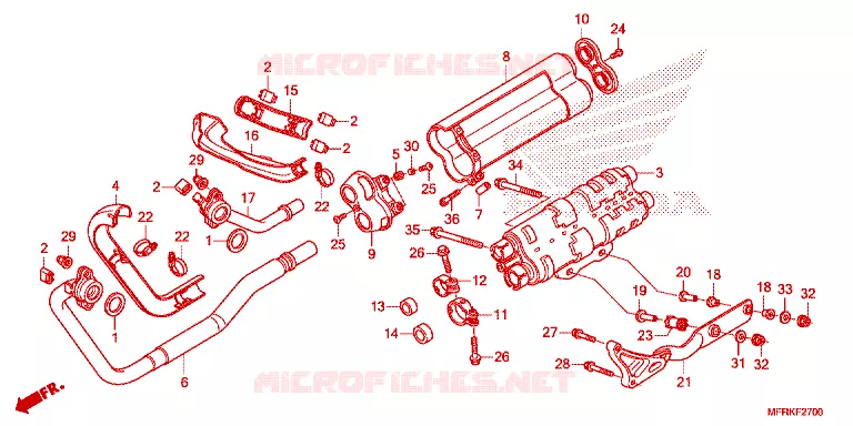 SILENCIEUX D'ECHAPPEMENT Honda MOTO 1300 VT 2024  VT1300CXAR