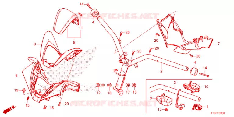 GUIDON - CARENAGE Honda SCOOTER 350 FORZA 2023  NSS350AP