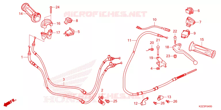LEVIER DE GUIDON - CABLE - COMMODO Honda SCOOTER 160 AIR-BLADE 2023  ACA160CAFP
