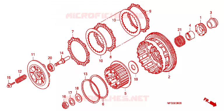 EMBRAYAGE Honda MOTO 600 HORNET 2008  CB600F8_BR