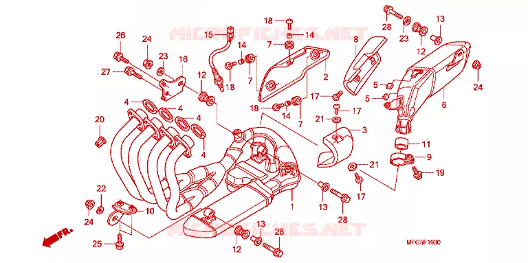 SILENCIEUX D'ECHAPPEMENT Honda MOTO 600 HORNET 2009  CB600F9_BR